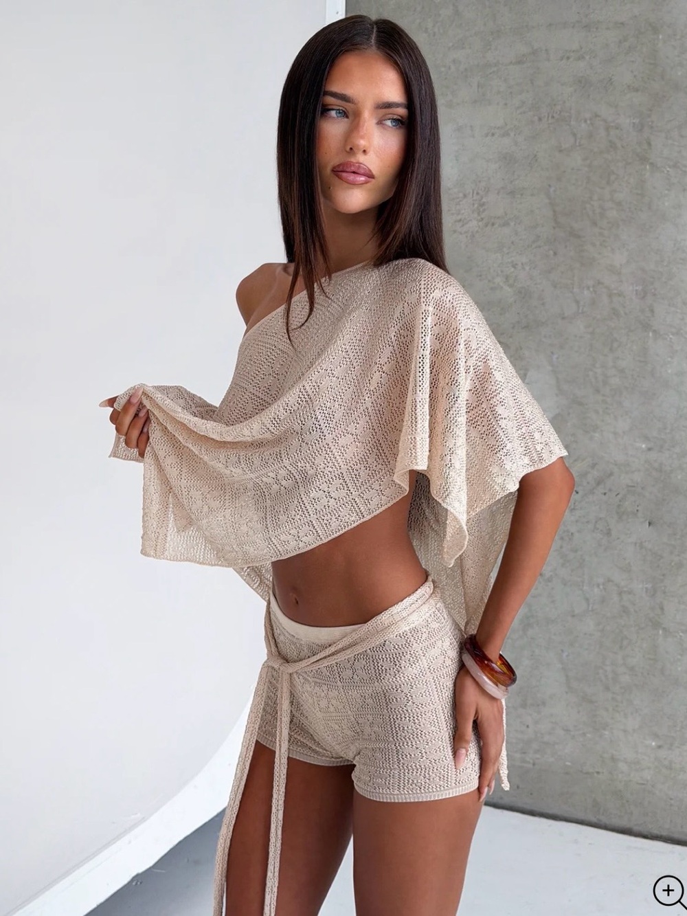 Tiger Mist Fern Crochet Short and poncho set